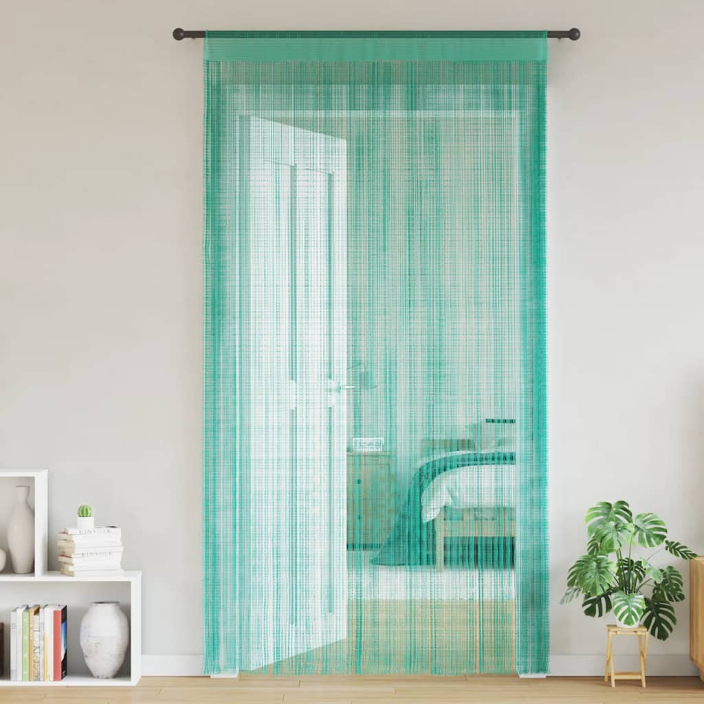 Cortinas de fios 2 pcs 140x250 cm turquesa