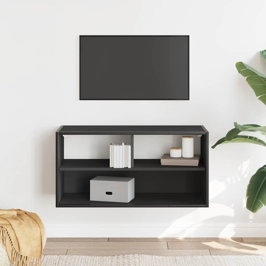 Móvel para TV 80x31x39,5 cm derivados de madeira/metal preto