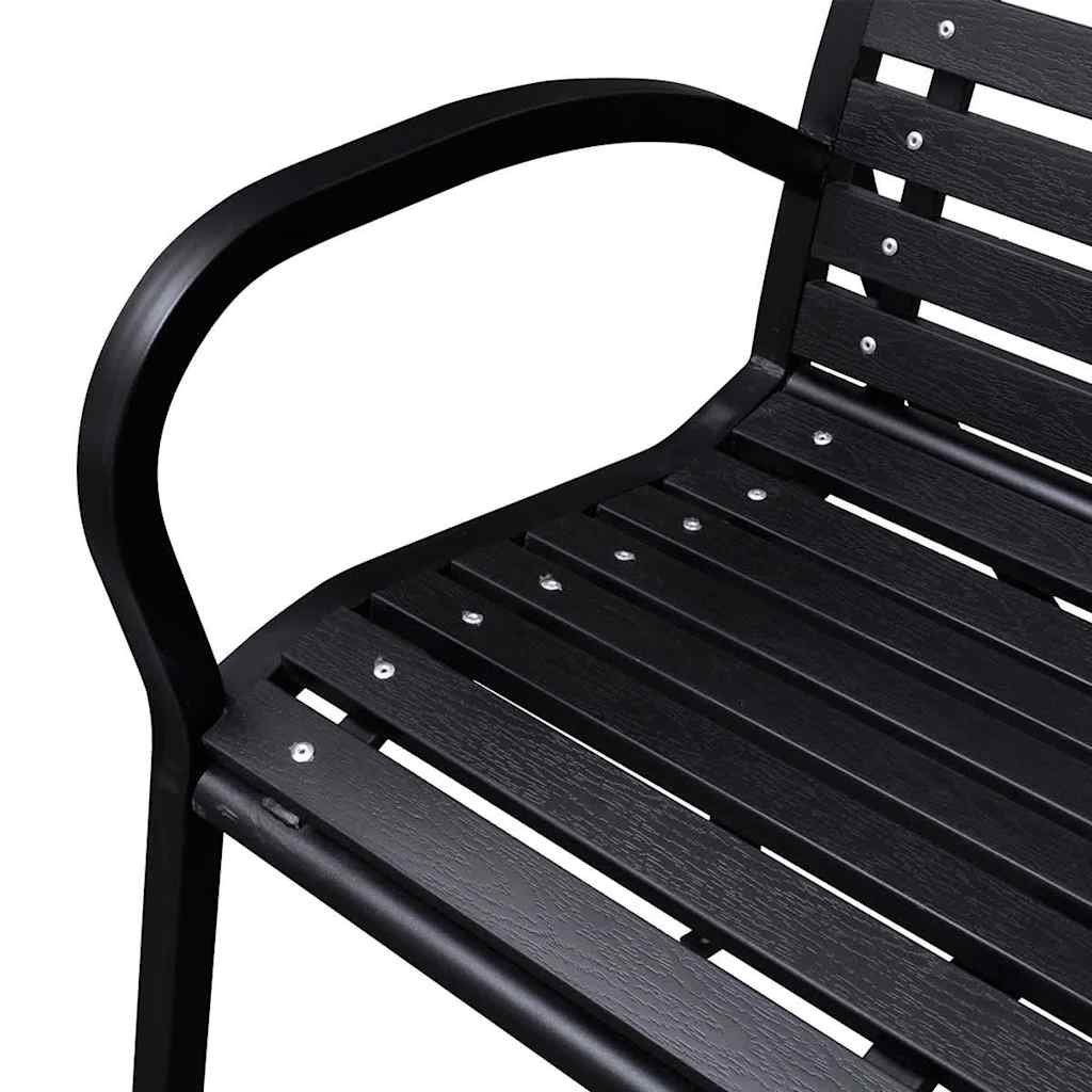 Banco de jardim 125 cm aço e wpc preto