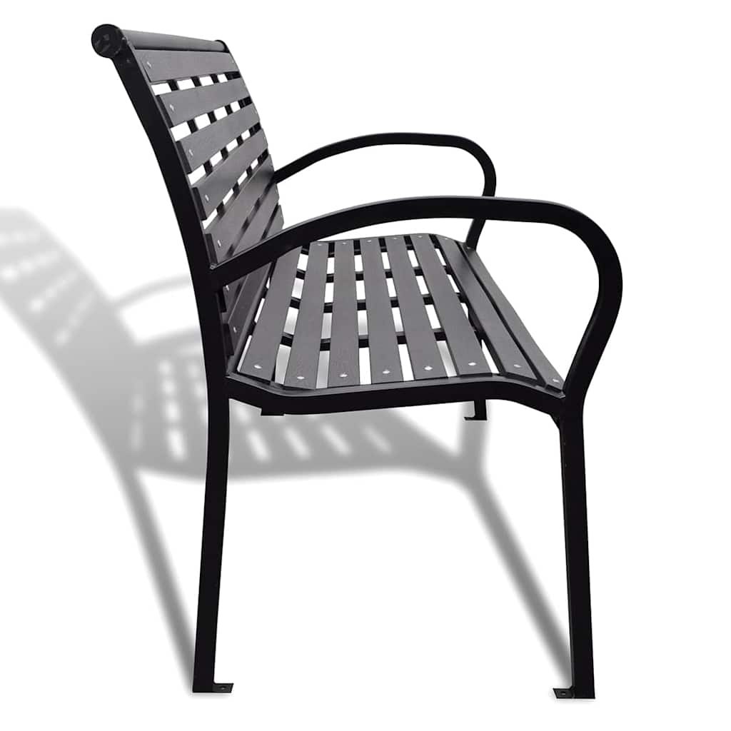Banco de jardim 125 cm aço e wpc preto