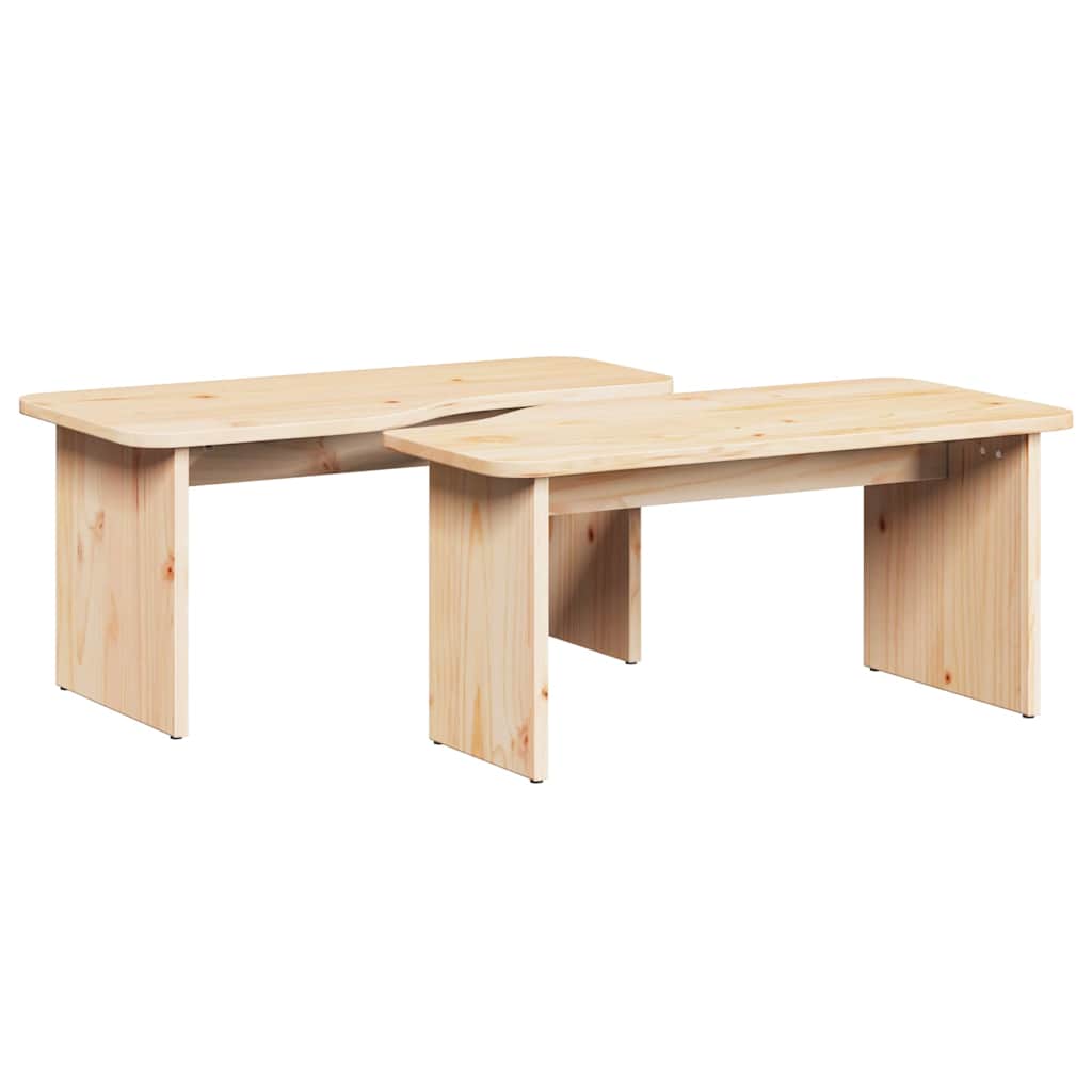 Mesa de centro 2 unid. natural 100 x 69 x 35,5 cm