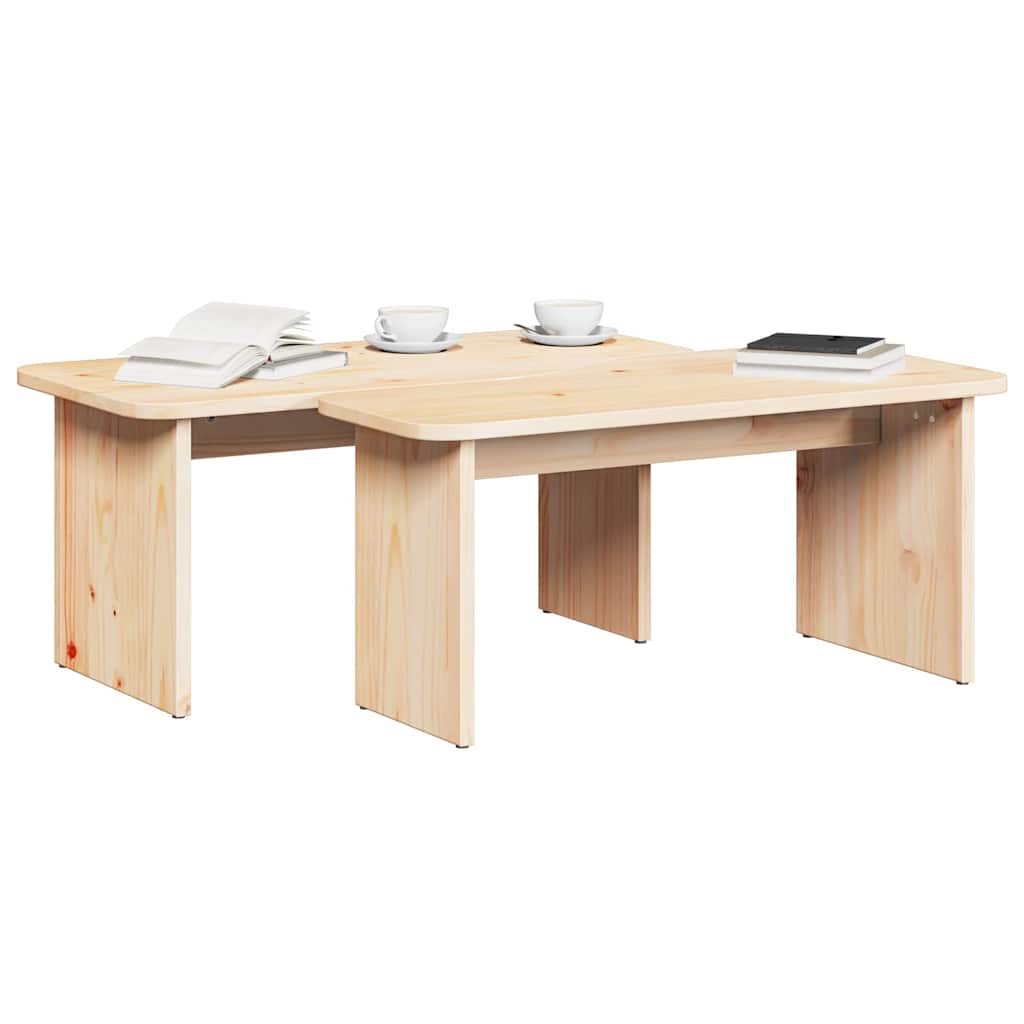 Mesa de centro 2 unid. natural 100 x 69 x 35,5 cm
