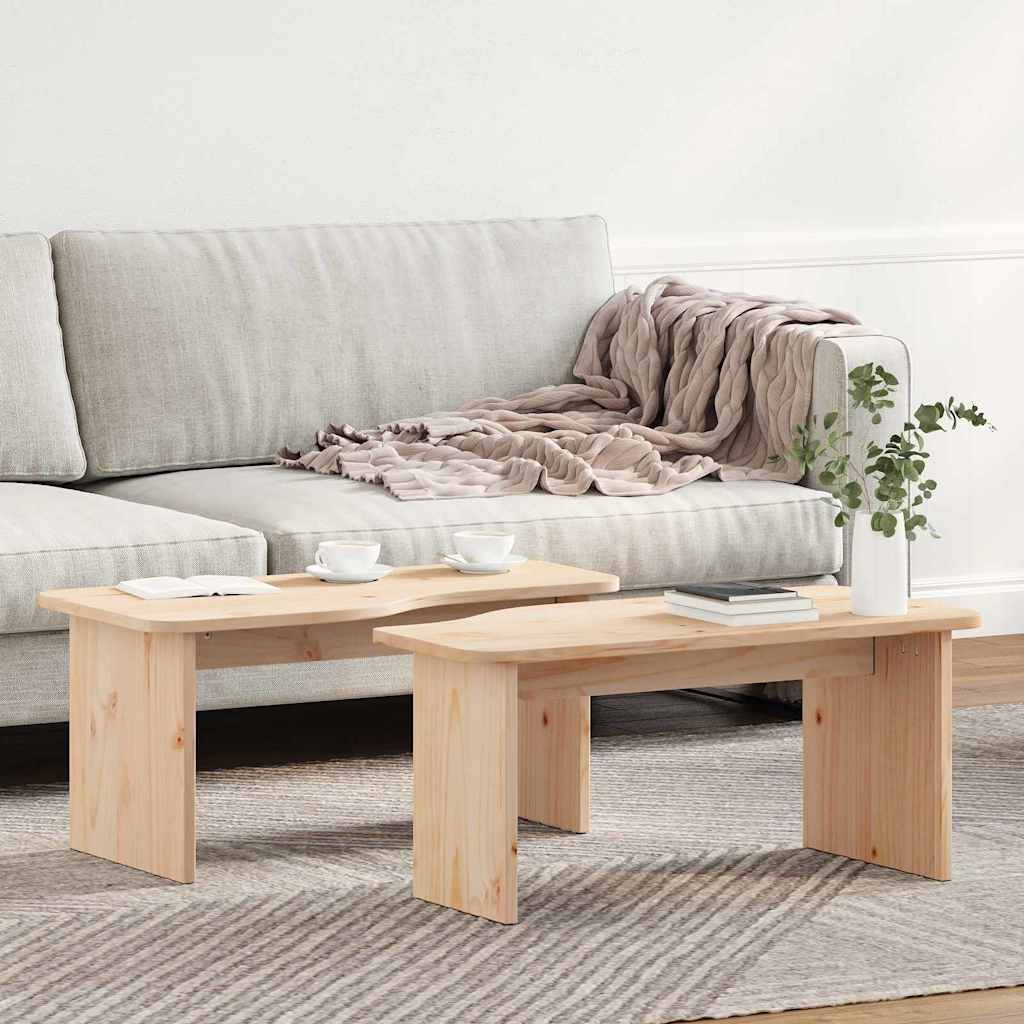 Mesa de centro 2 unid. natural 100 x 69 x 35,5 cm