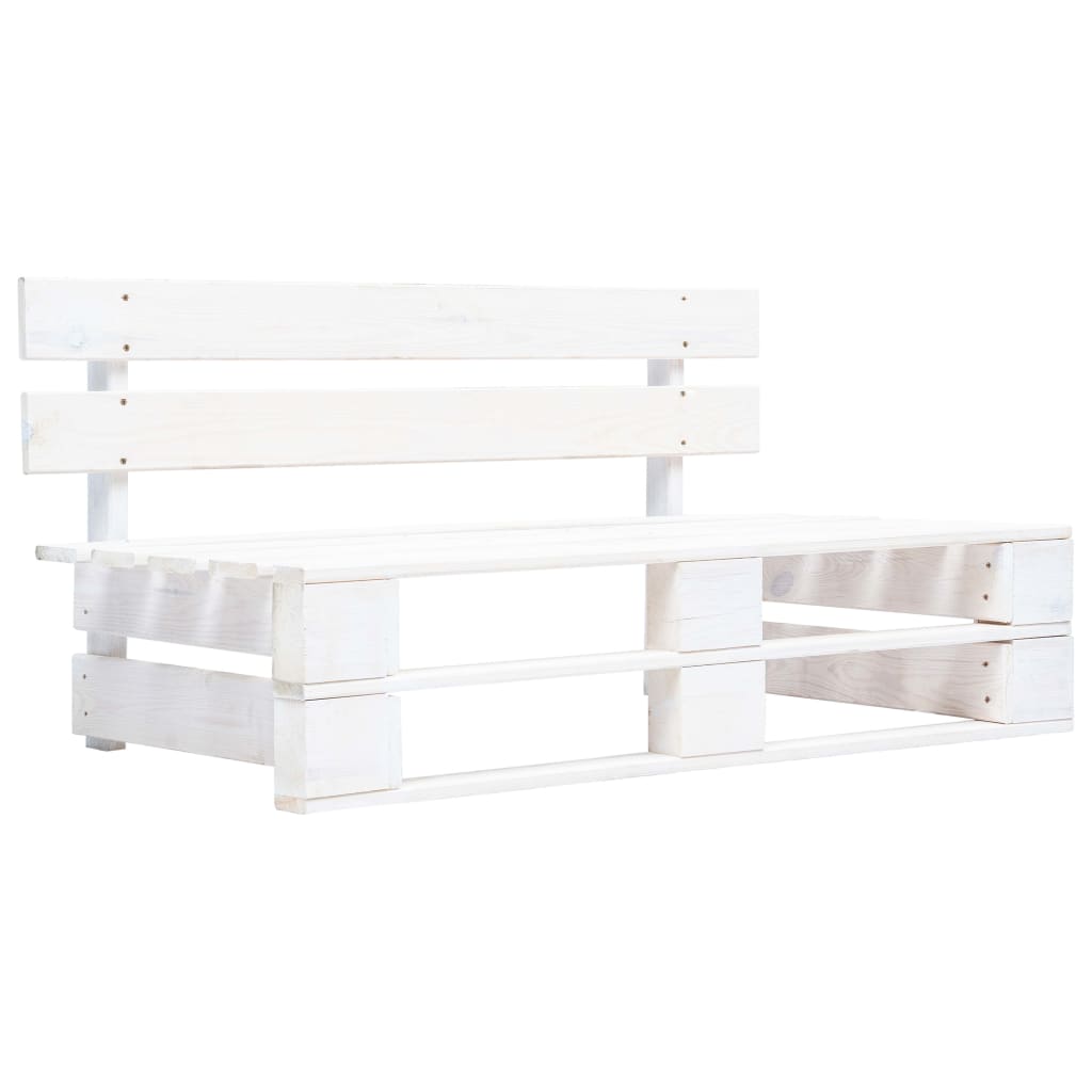 6 Pcs conj. lounge paletes + almofadões pinho impregnado branco