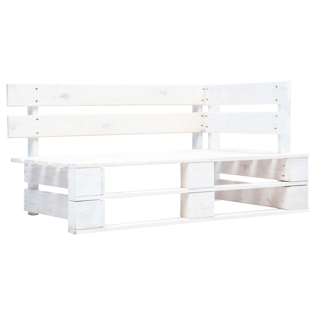6 Pcs conj. lounge paletes + almofadões pinho impregnado branco