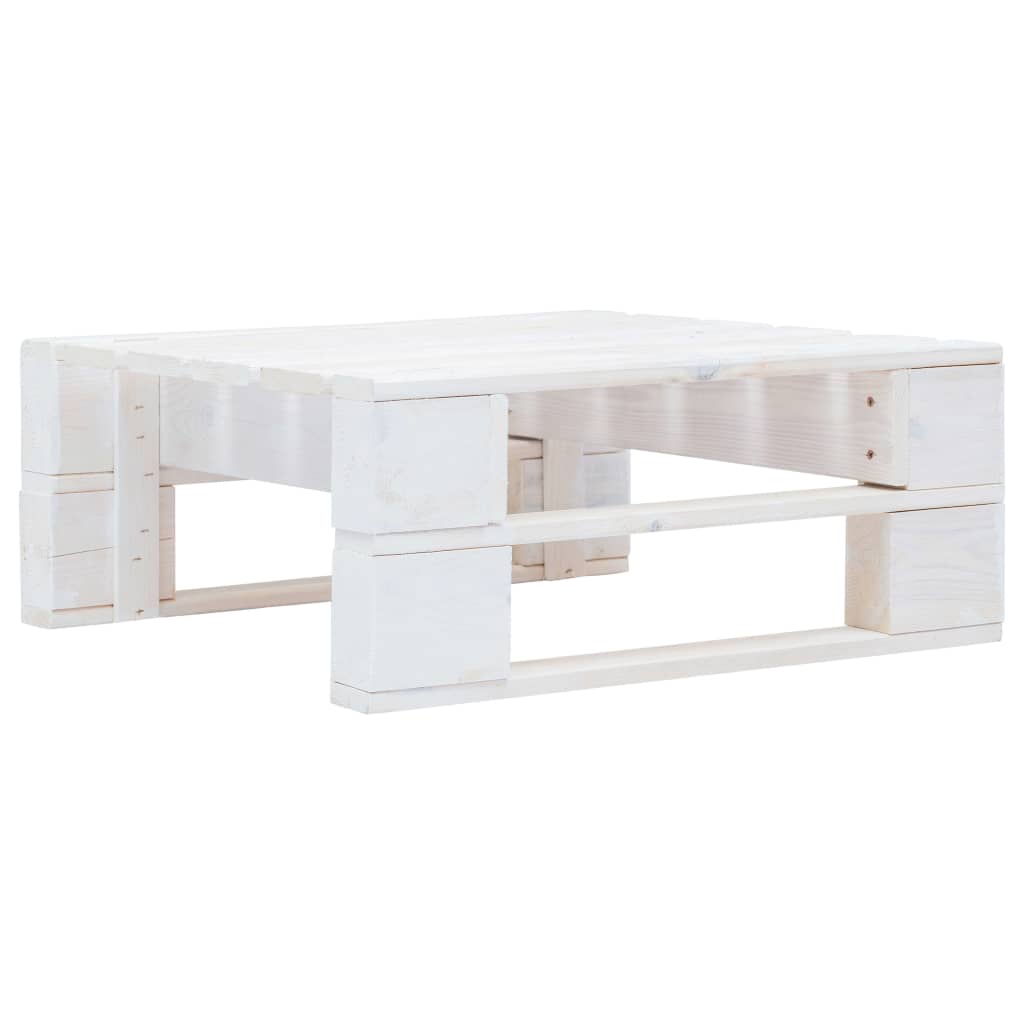 6 Pcs conj. lounge paletes + almofadões pinho impregnado branco