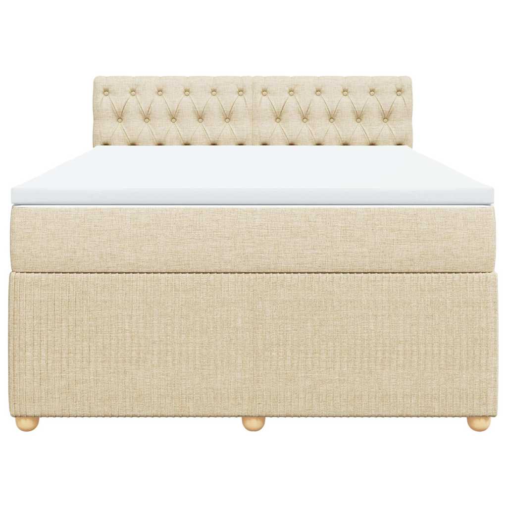 Cama com molas/colchão 140x200 cm tecido cor creme