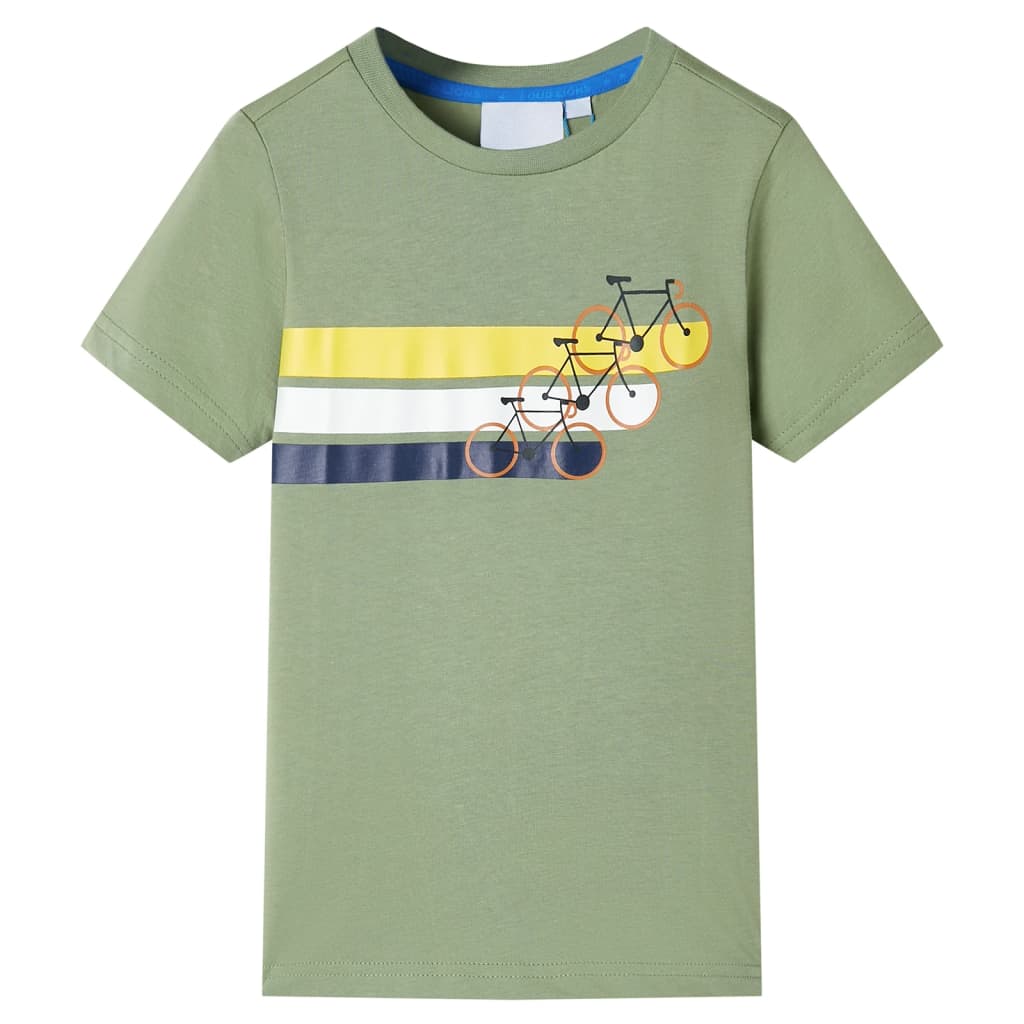 T-shirt de manga curta para criança caqui-claro 140