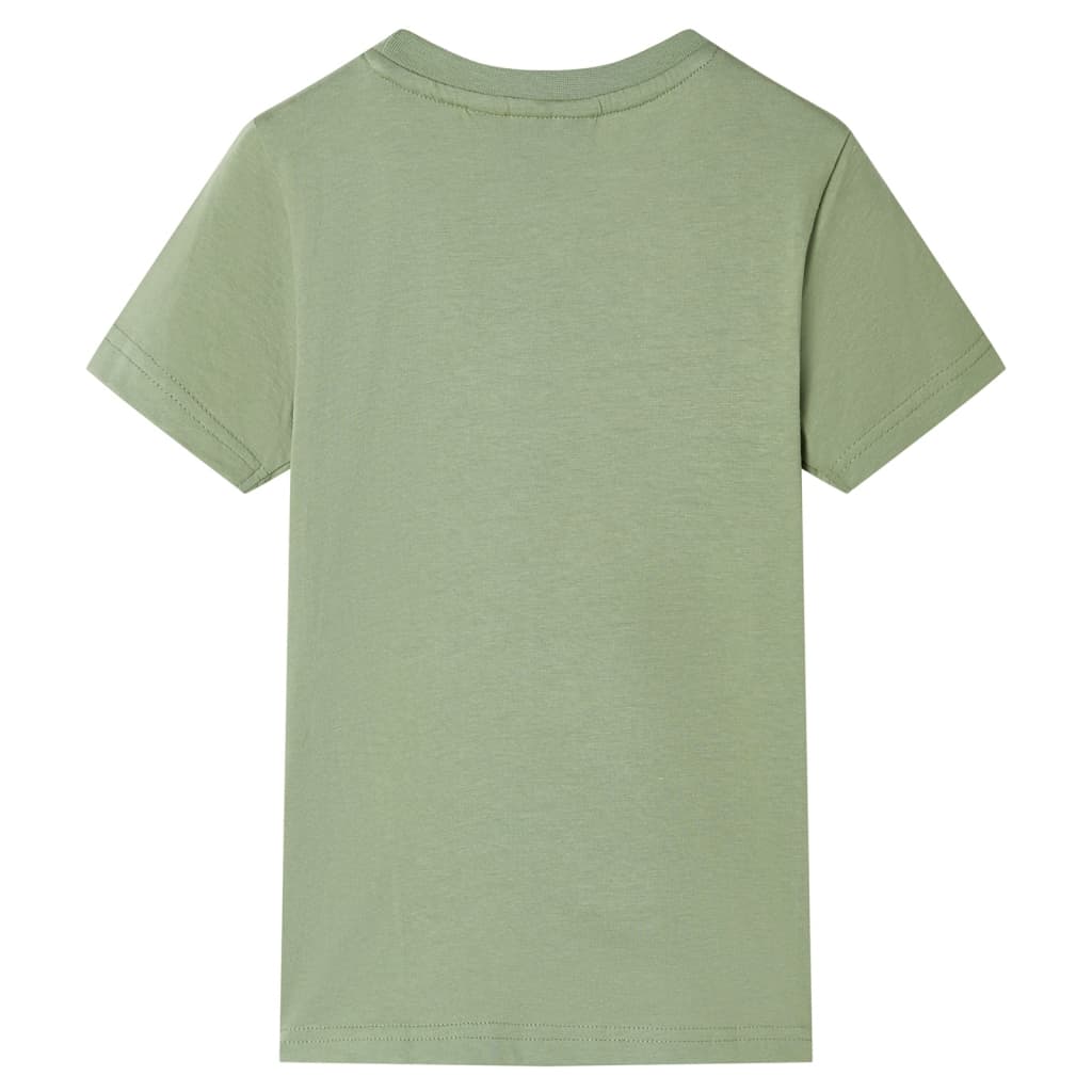 T-shirt de manga curta para criança caqui-claro 140