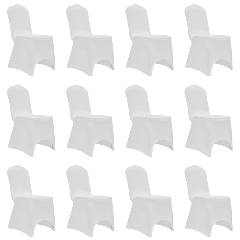 Capa para cadeira elástica 12 pcs branco