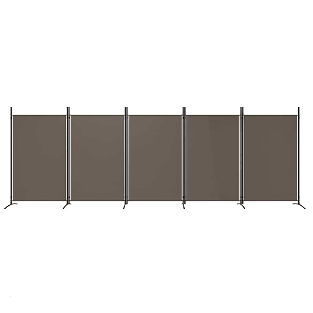 Divisória de quarto com 5 painéis 433x180 cm tecido antracite