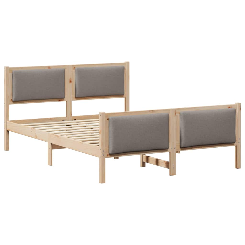 Estrutura da cama cinzento-acastanhado 140 x 190 cm tecido