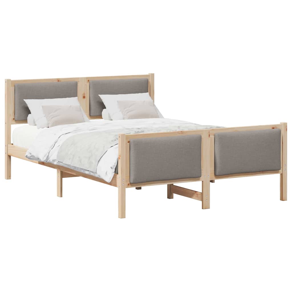 Estrutura da cama cinzento-acastanhado 140 x 190 cm tecido