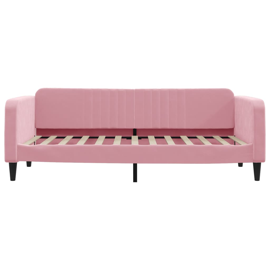 Sofá-cama 90x200 cm veludo rosa