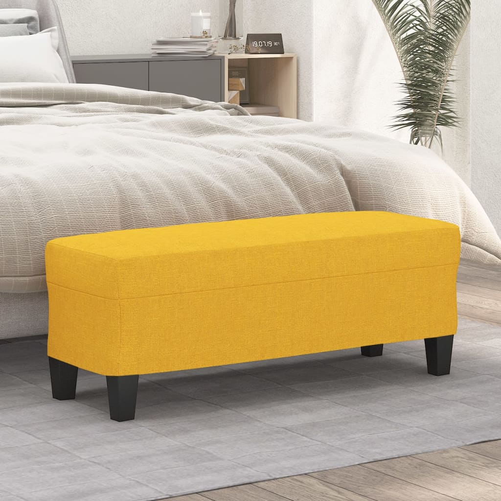 Banco 100x35x41 cm tecido amarelo-claro