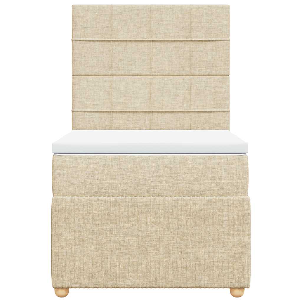 Cama com molas/colchão 90x200 cm tecido cor crème