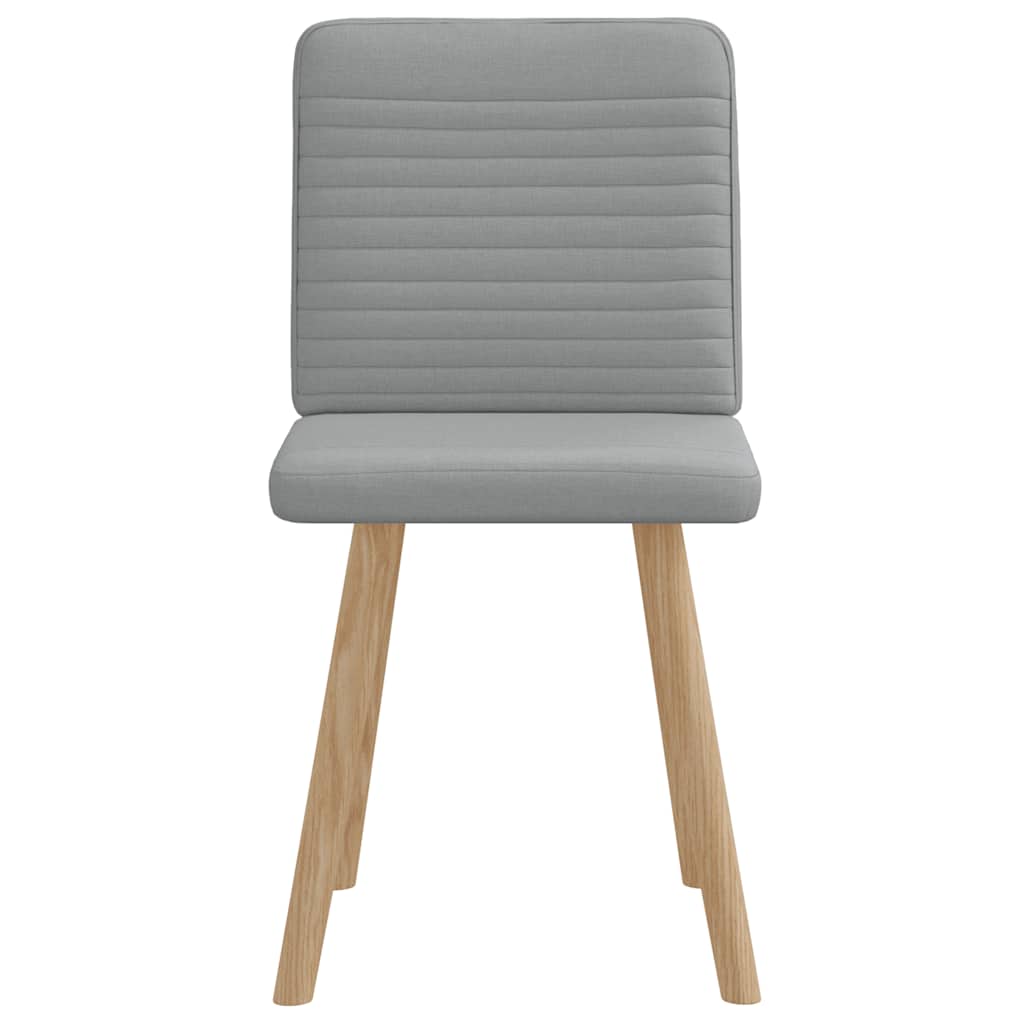Cadeiras de jantar 2 pcs tecido cinzento-claro