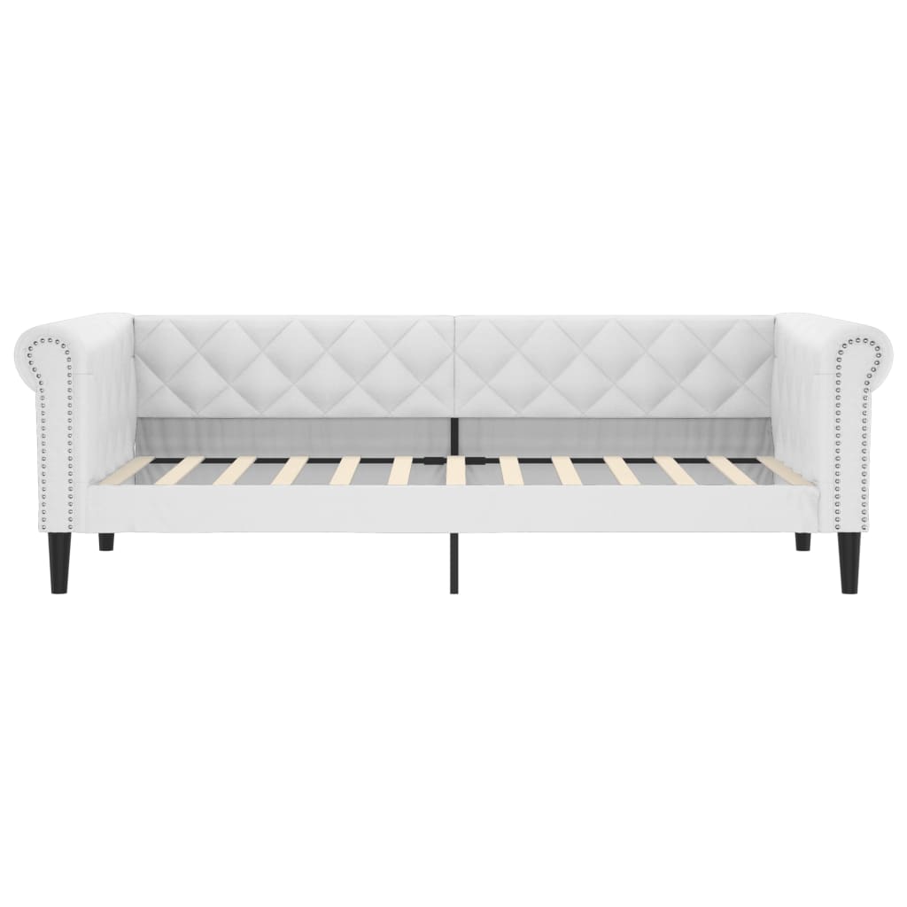 Sofá-cama 100x200 cm couro artificial branco