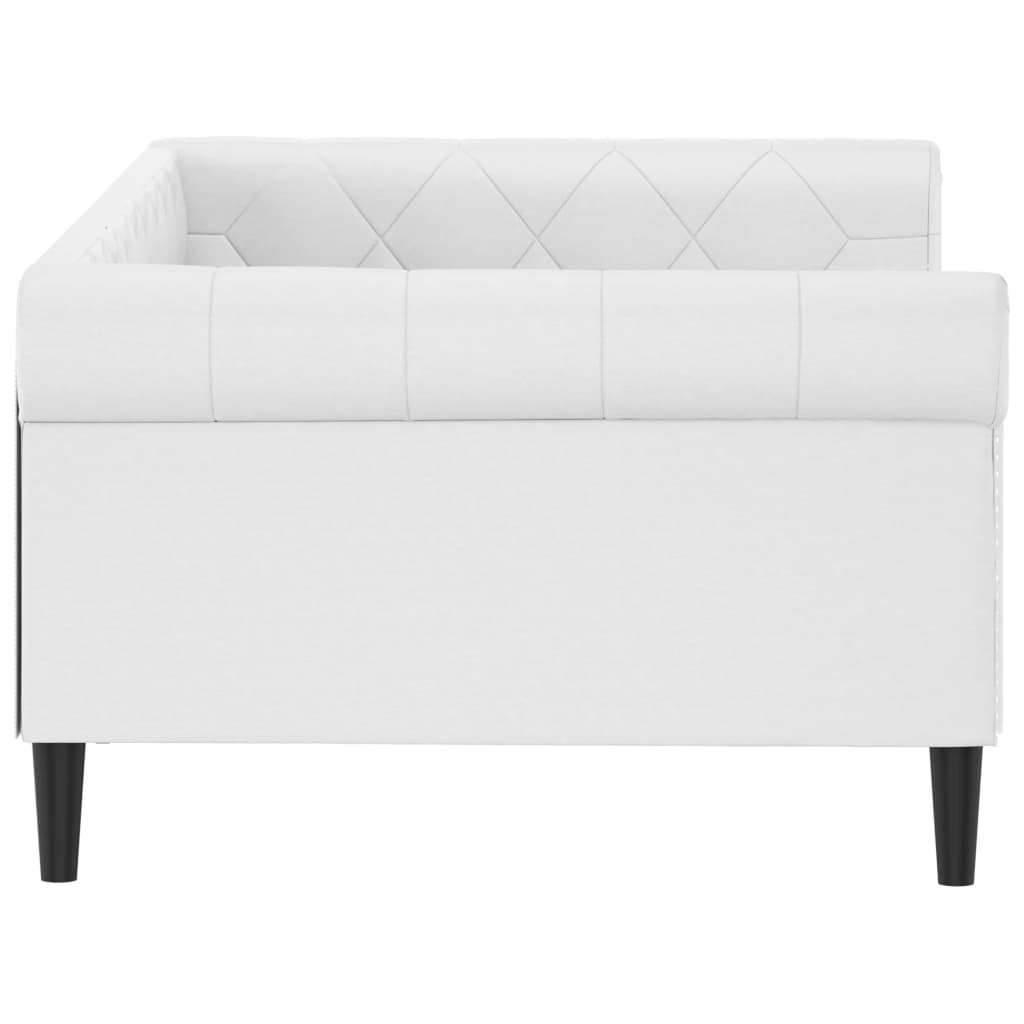 Sofá-cama 100x200 cm couro artificial branco