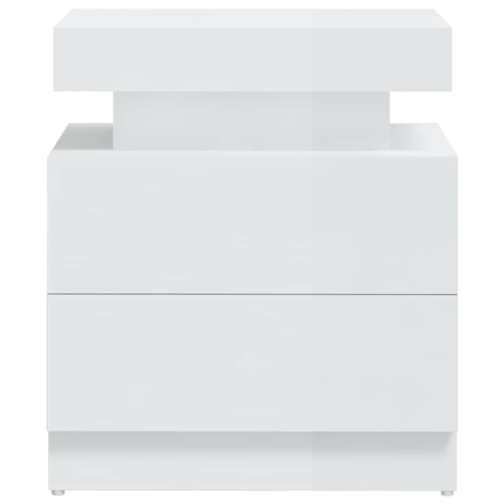 Mesa de cabeceira 45x35x52cm derivados madeira branco brilhante