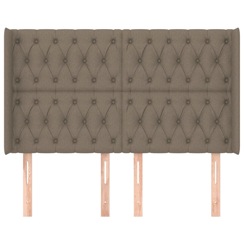 Cabeceira cama abas tecido 147x16x118/128 cm cinza-acastanhado