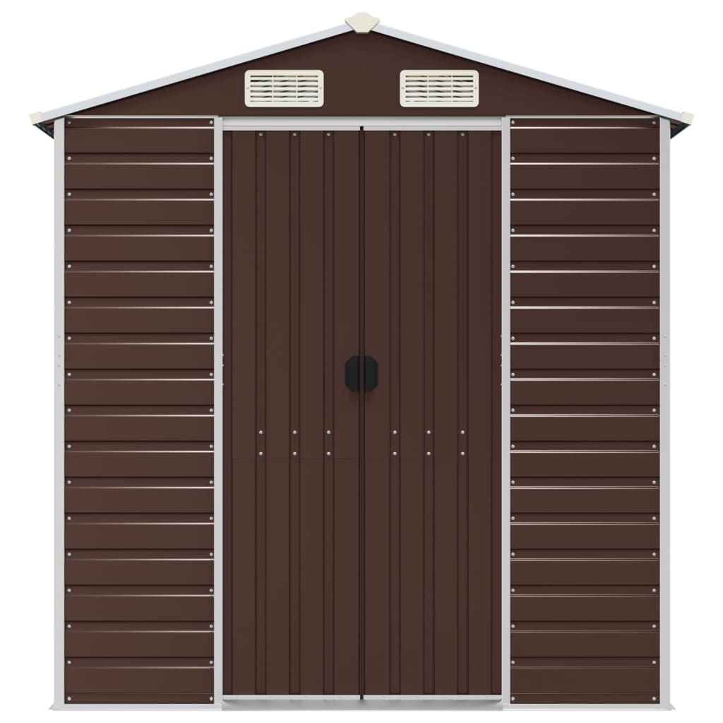 Abrigo de jardim castanho 191x555x198 cm aço galvanizado