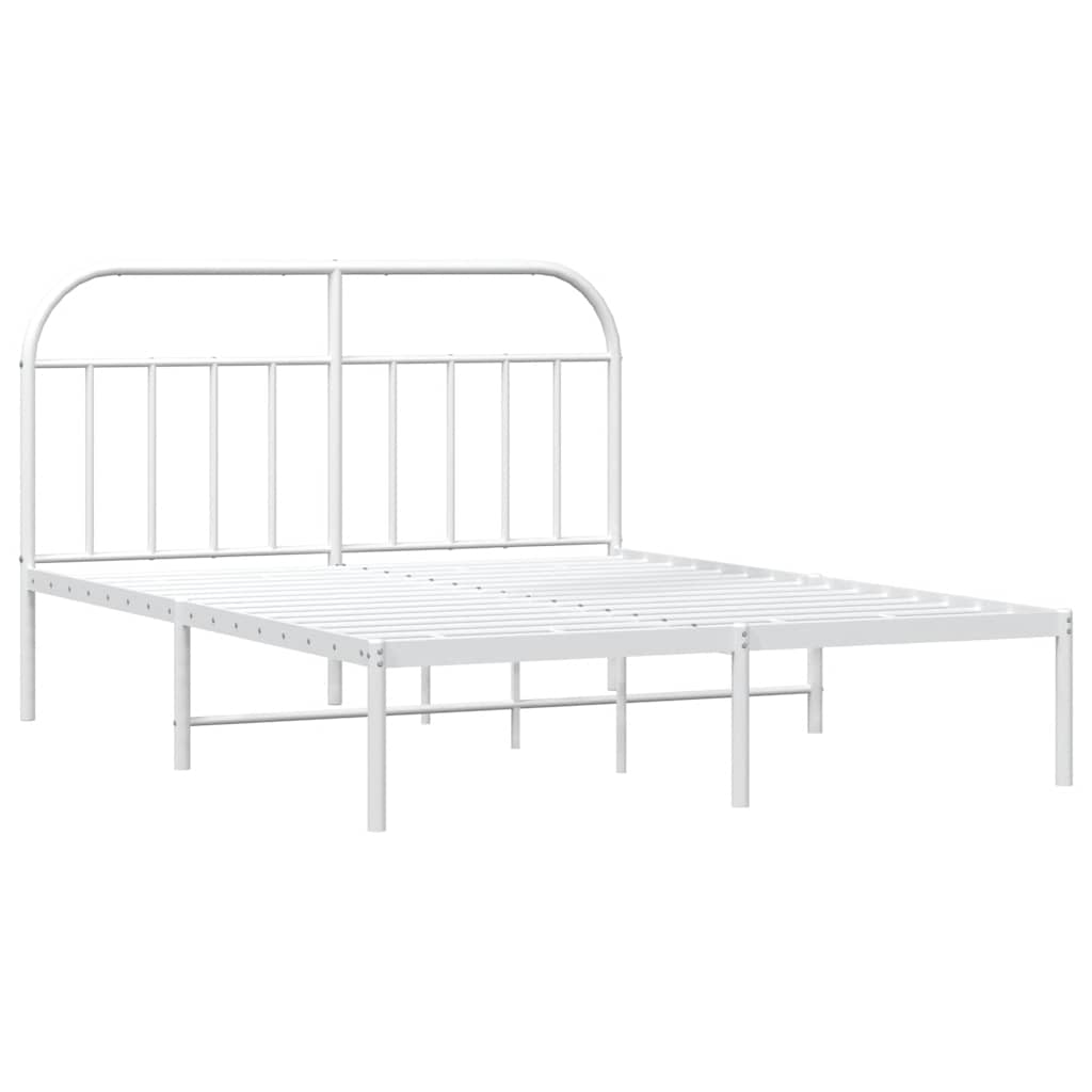 Estrutura de cama com cabeceira 183x213 cm metal branco