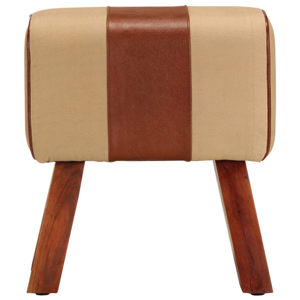 Boque de ginásio 38 cm couro genuíno castanho/mangueira maciça
