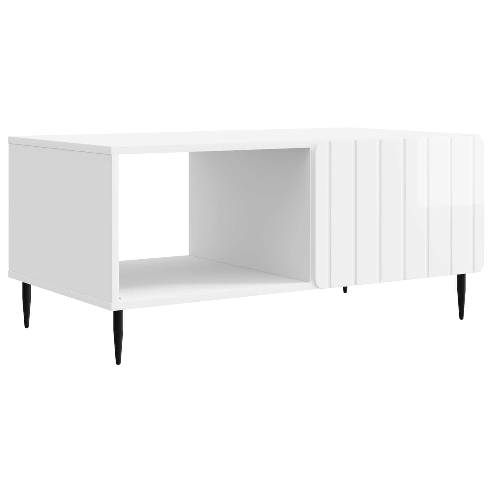 Mesa de centro branco brilhante 90 x 50 x 40 cm