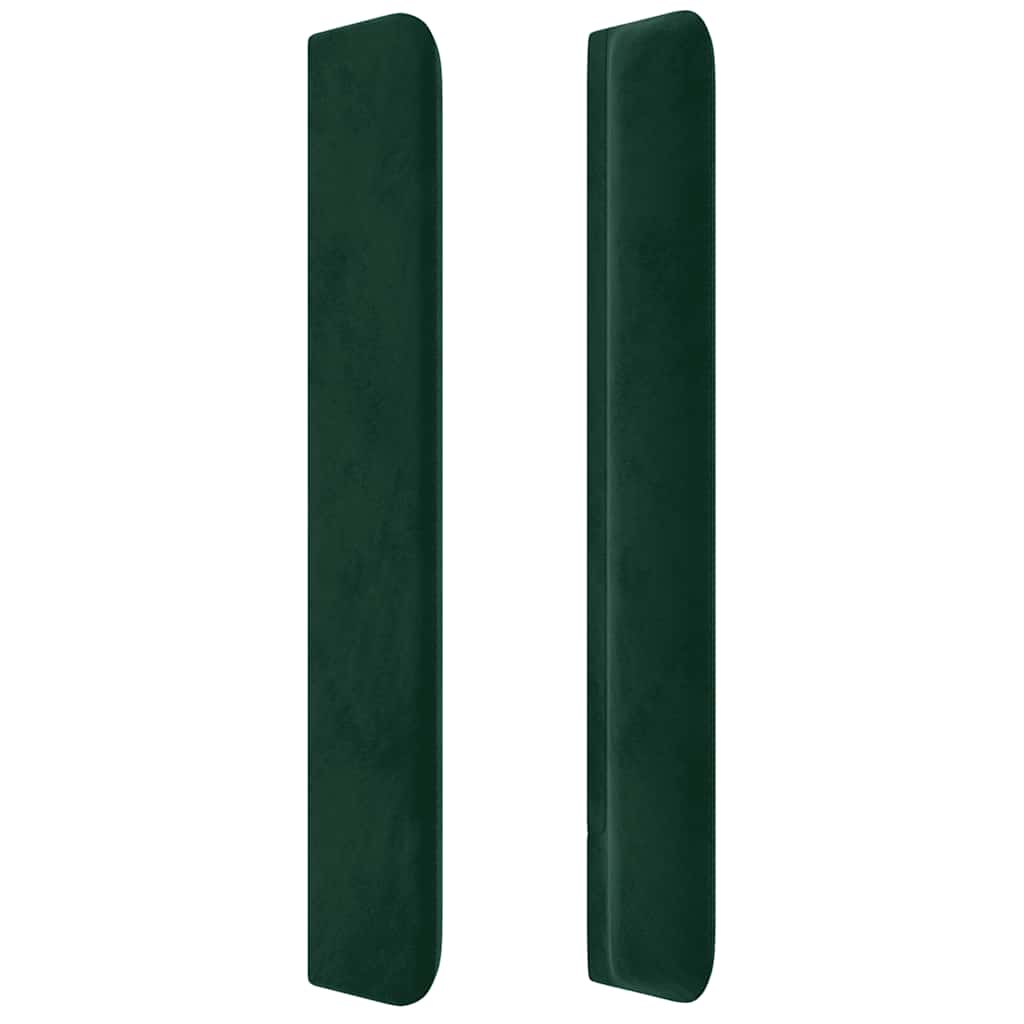 Cabeceira cama c/ abas veludo 183x16x118/128 cm verde-escuro