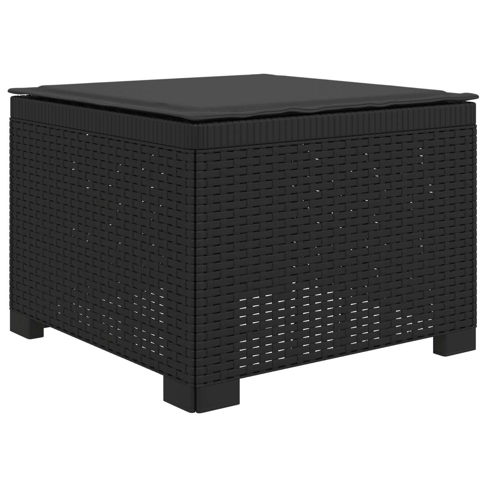 Sofá de jardim 1 lugar com almofada look rattan PP antracite