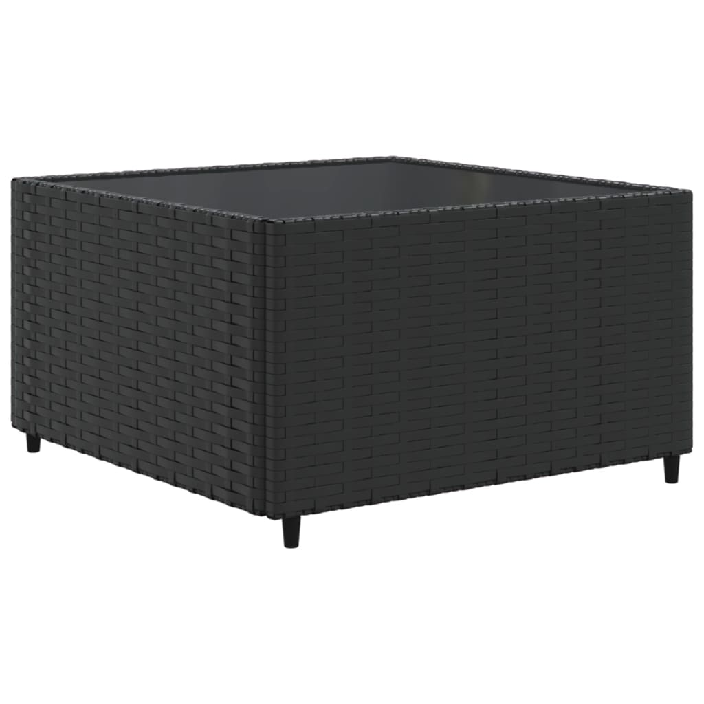 6 Pcs conjunto lounge de jardim c/ almofadões vime PE preto