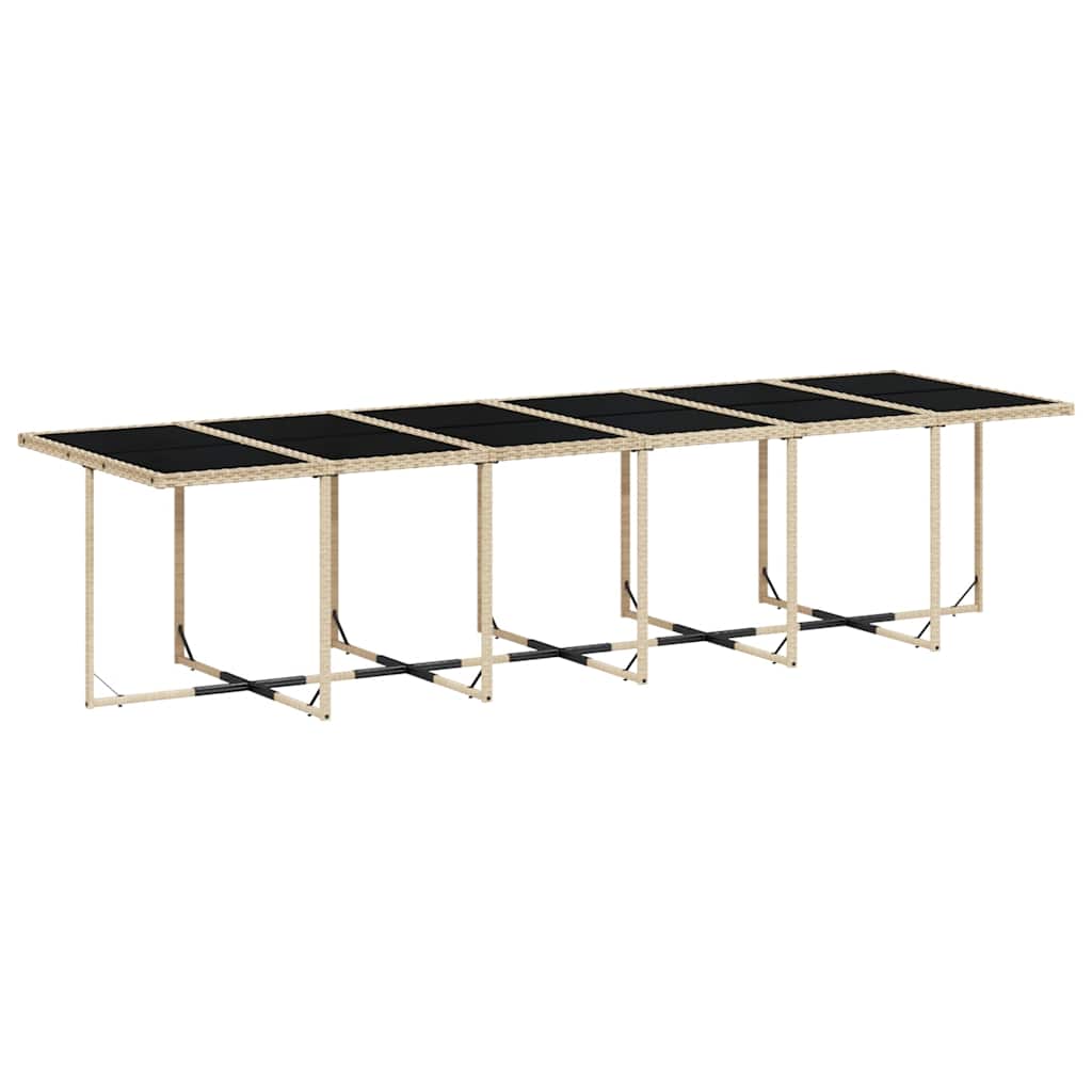 17 Pcs conjunto de jantar p/ jardim c/ almofadões vime PE bege