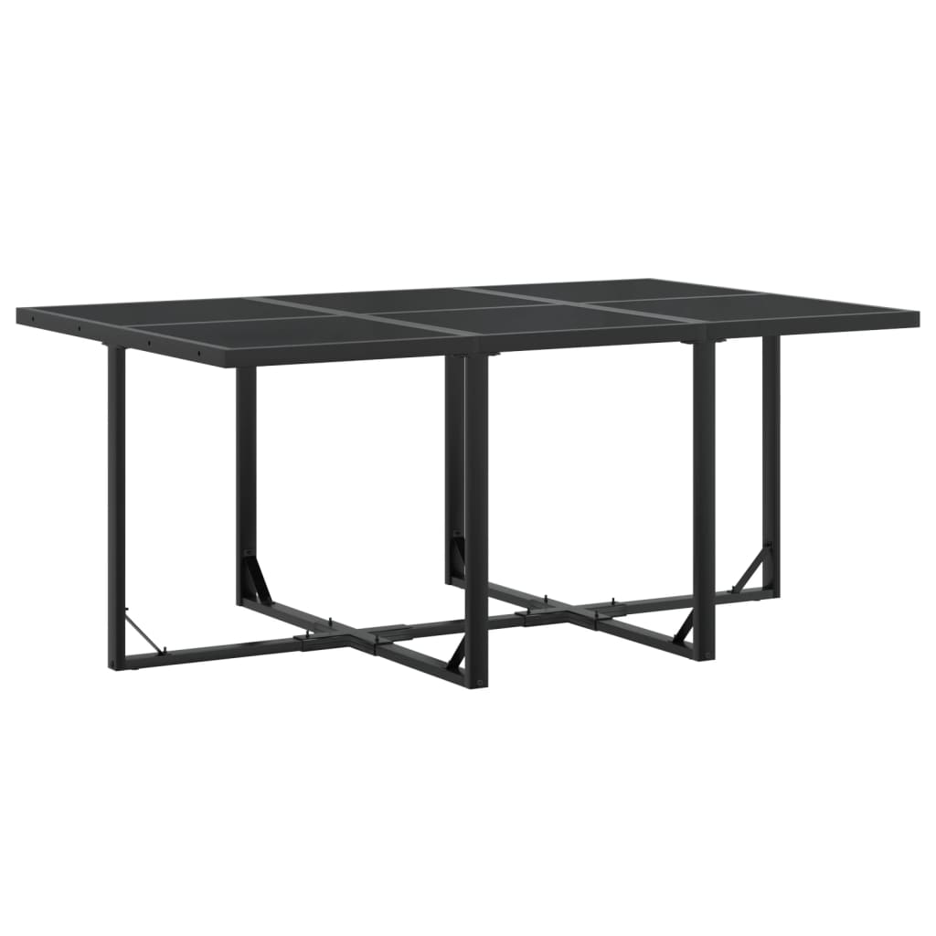 7 Pcs conjunto de jantar para jardim textilene preto