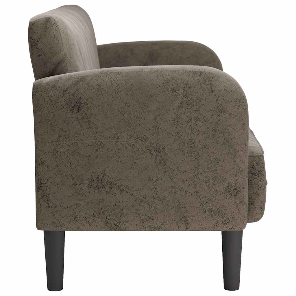 Sofá-luvas 110 cm couro artificial cinzento-escuro