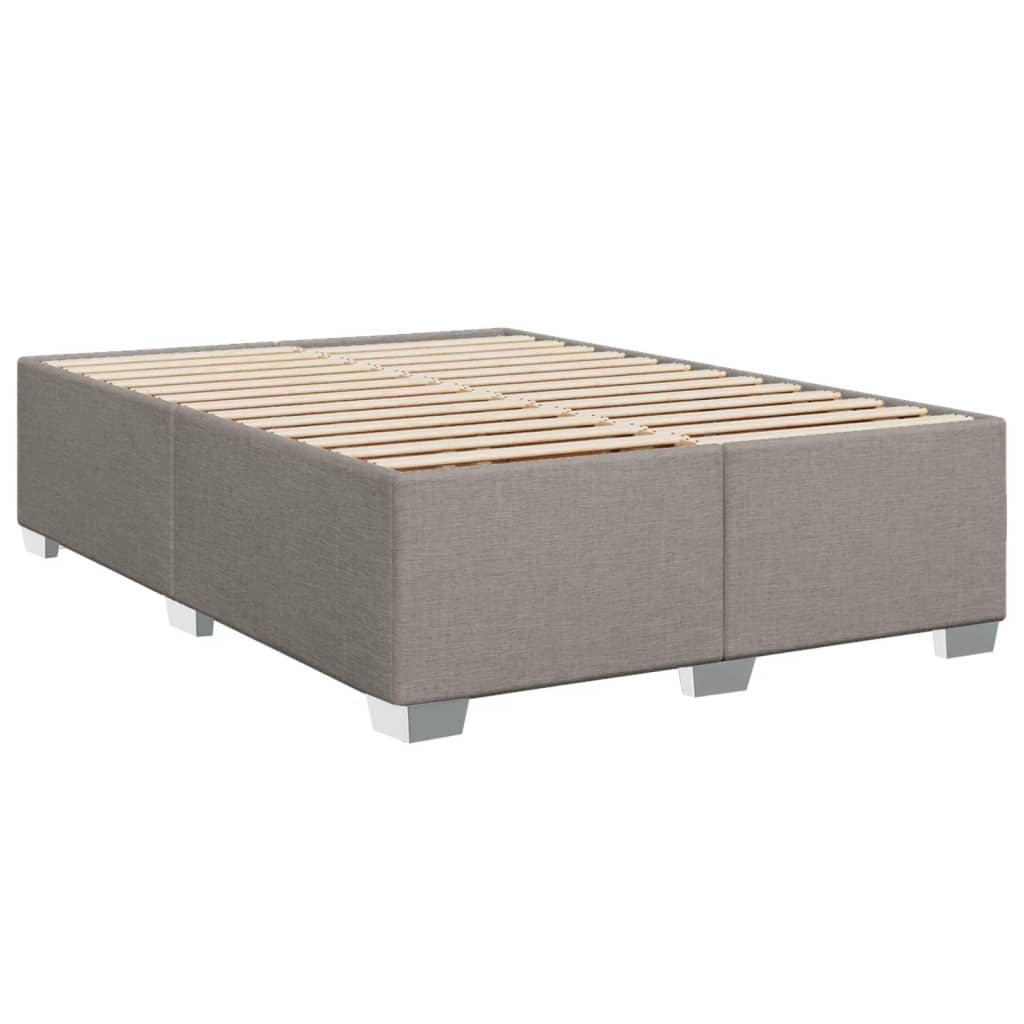 Cama sem colchão 160x200 cm tecido castanho-acinzentado