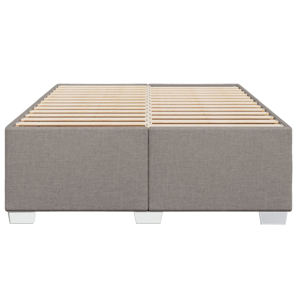 Cama sem colchão 160x200 cm tecido castanho-acinzentado
