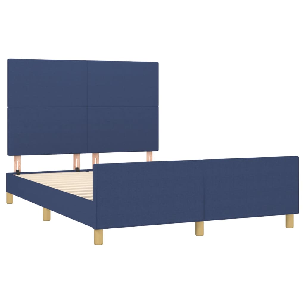 Estrutura de cama sem colchão 140x200 cm tecido azul