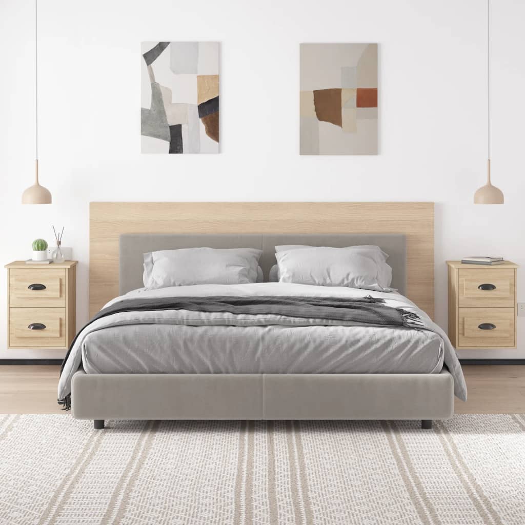 Mesas de cabeceira parede 2 pcs 41,5x36x53 cm carvalho sonoma