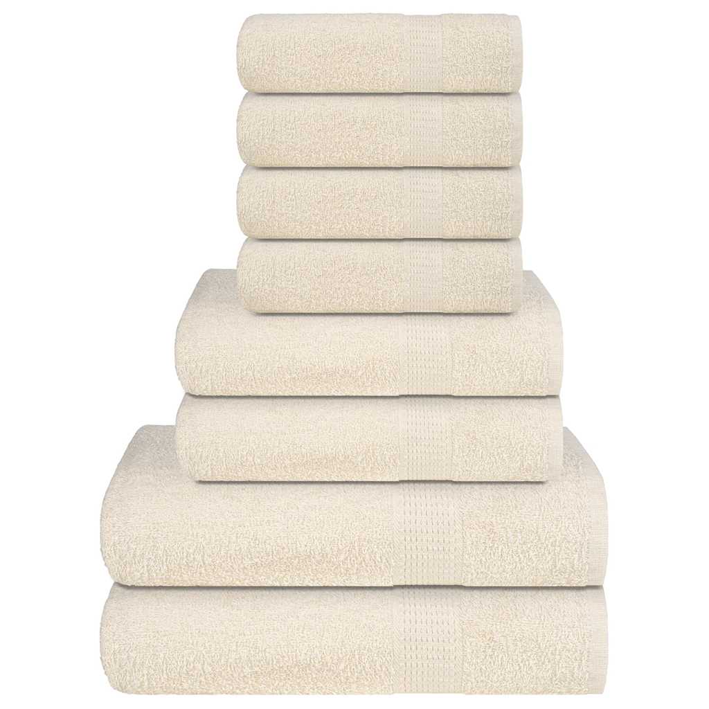 8 Pcs conjunto de toalhas frogn 360 g/m² creme