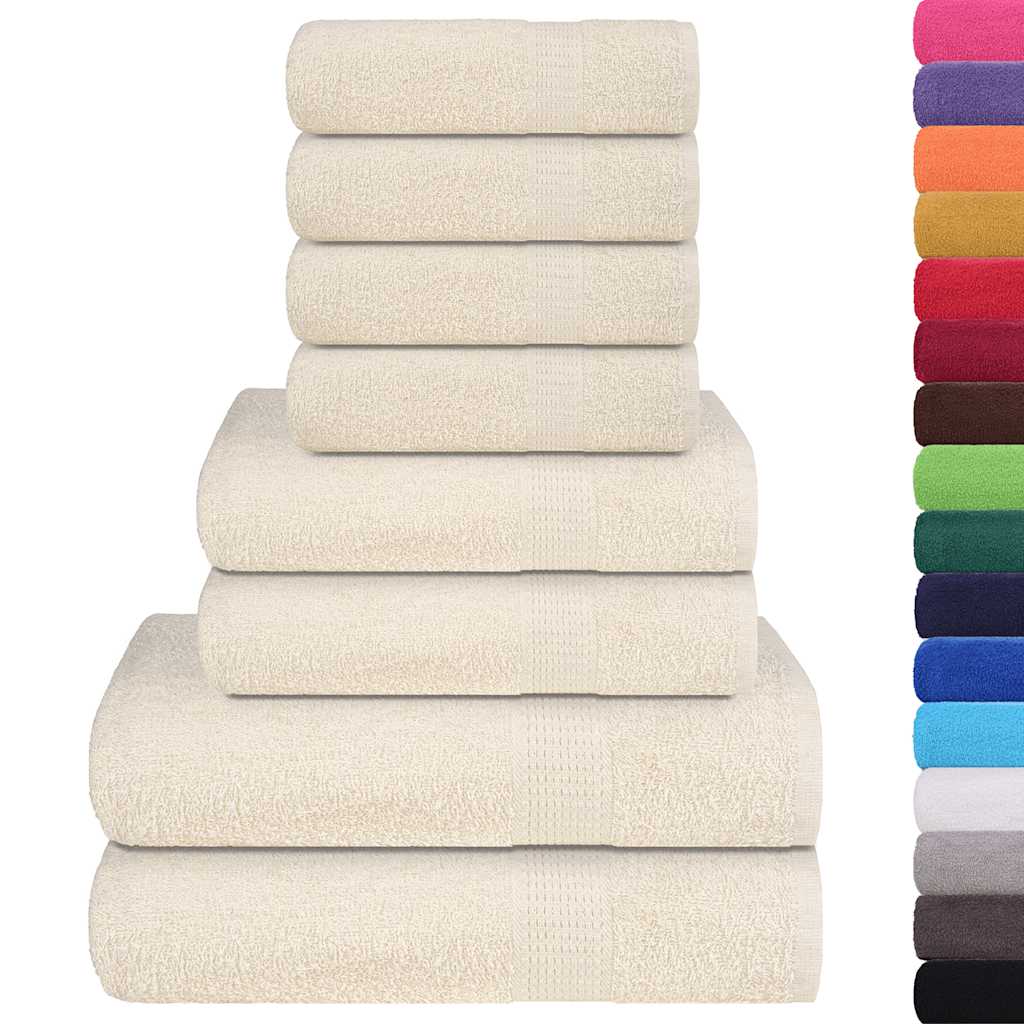 8 Pcs conjunto de toalhas frogn 360 g/m² creme
