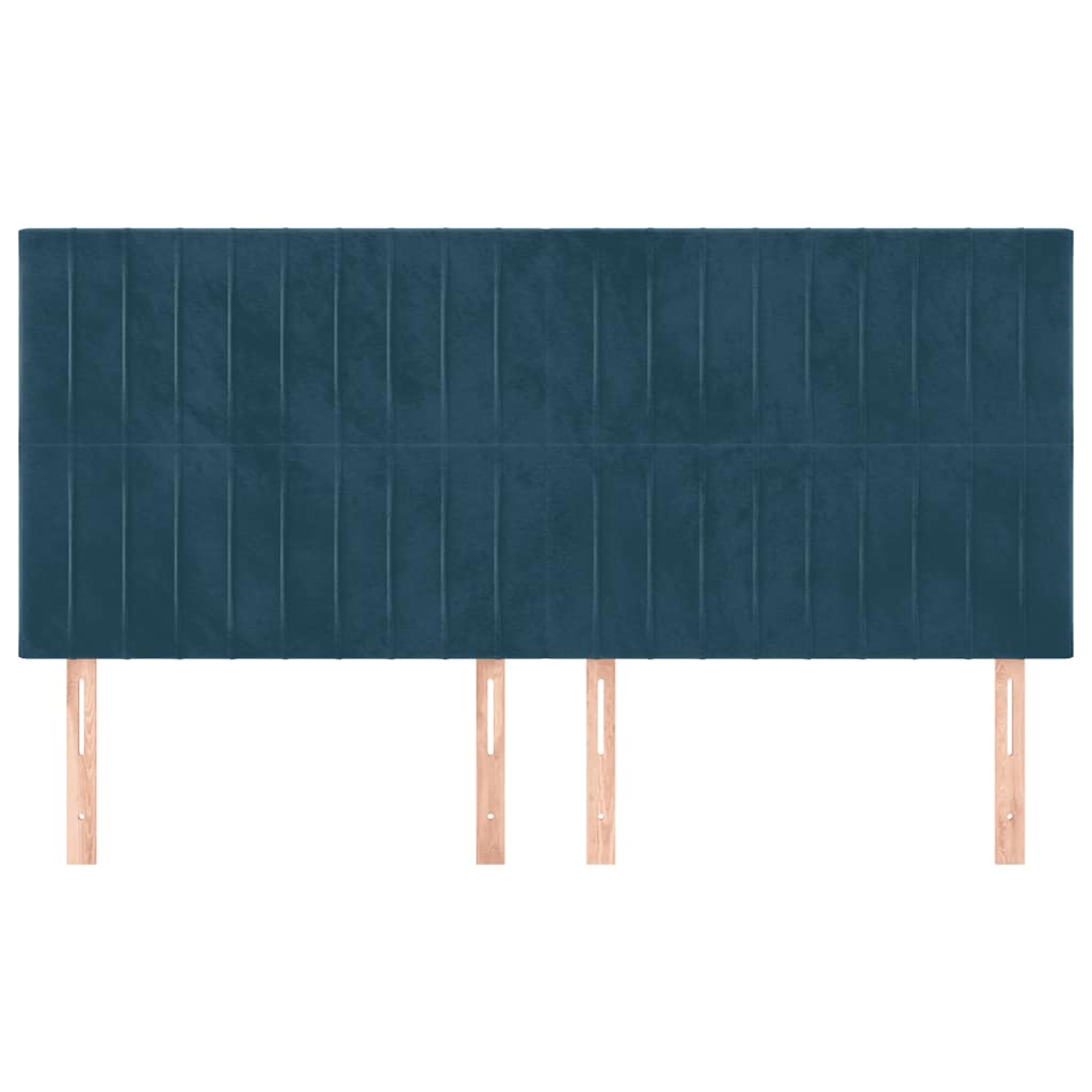 Cabeceira azul escuro 200x5x118/128 cm veludo