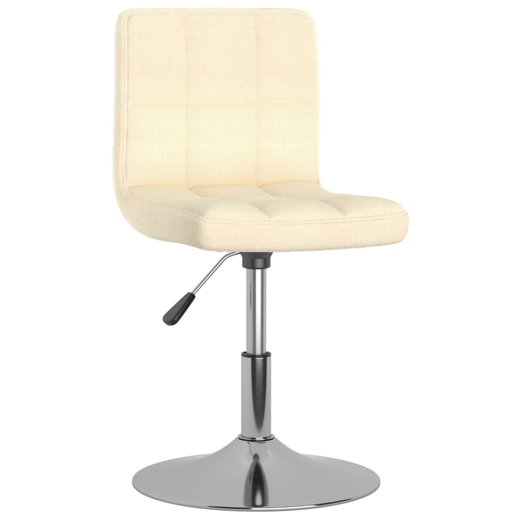 Cadeiras de jantar giratórias 6 pcs tecido cor creme