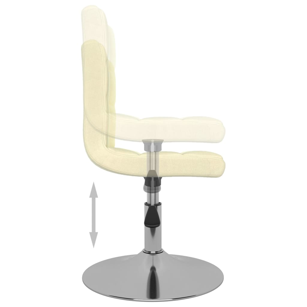 Cadeiras de jantar giratórias 6 pcs tecido cor creme