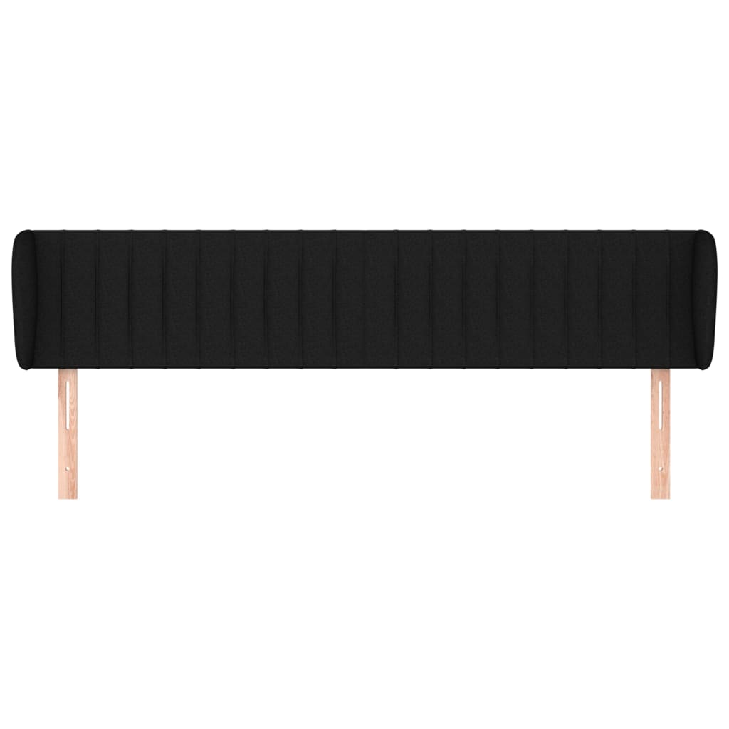 Cabeceira de cama c/ abas tecido 183x23x78/88 cm preto