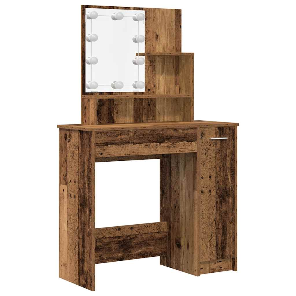Conjunto toucador com luzes LED derivados madeira madeira velha