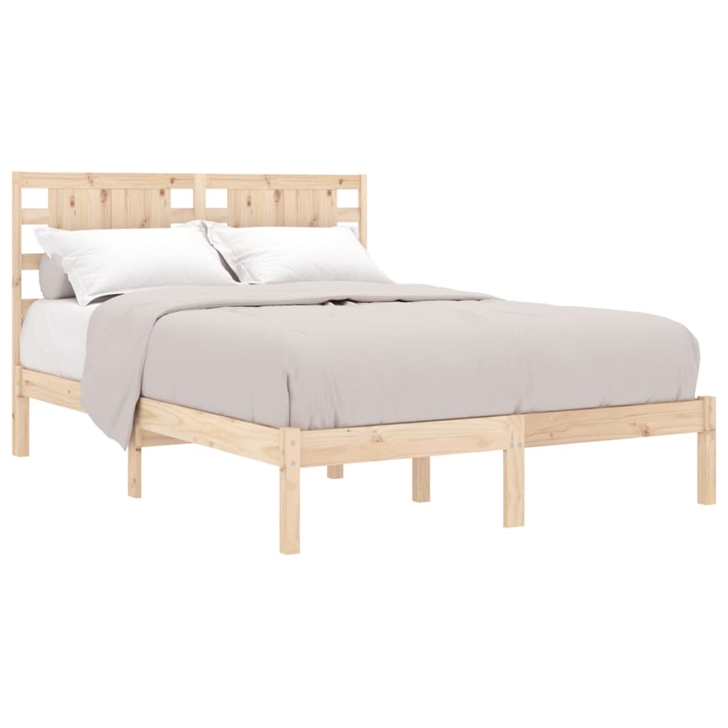 Estrutura de cama casal 135x190 cm madeira maciça