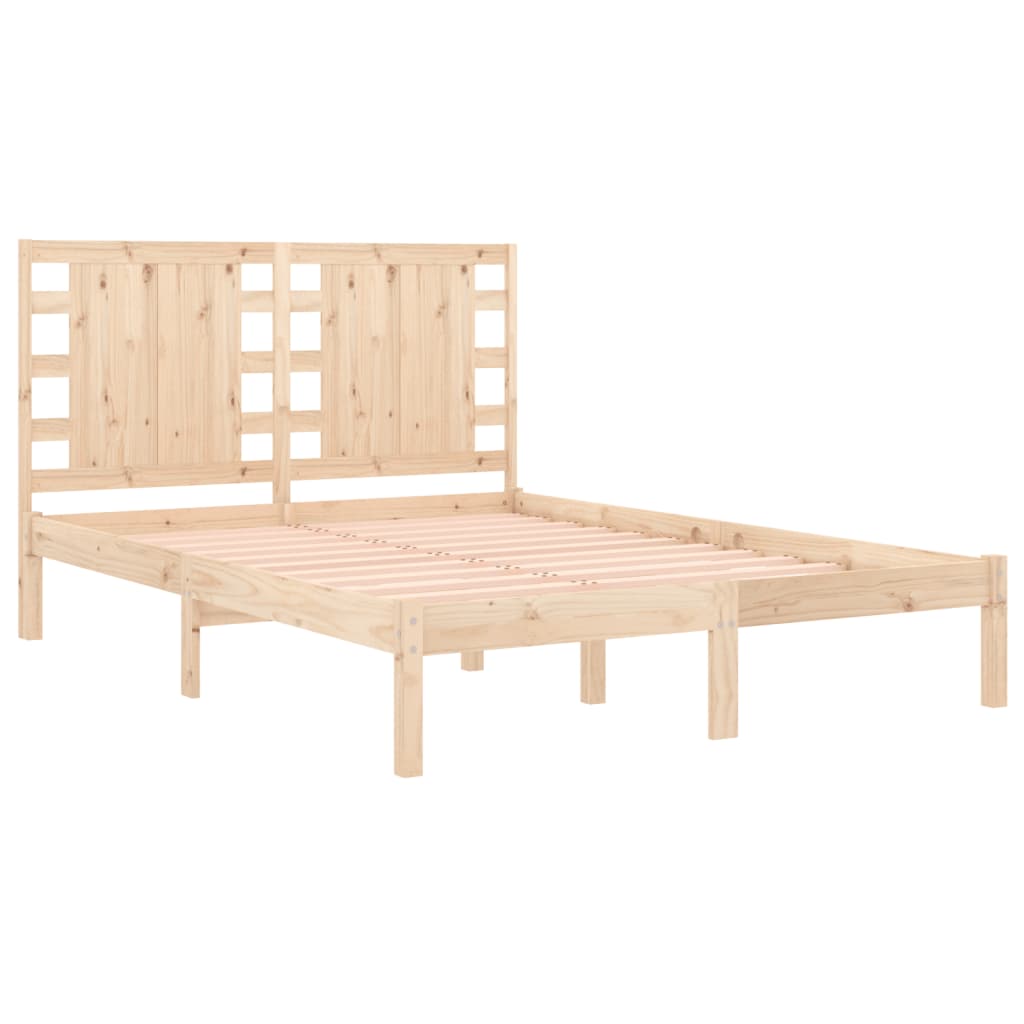Estrutura de cama casal 135x190 cm madeira maciça