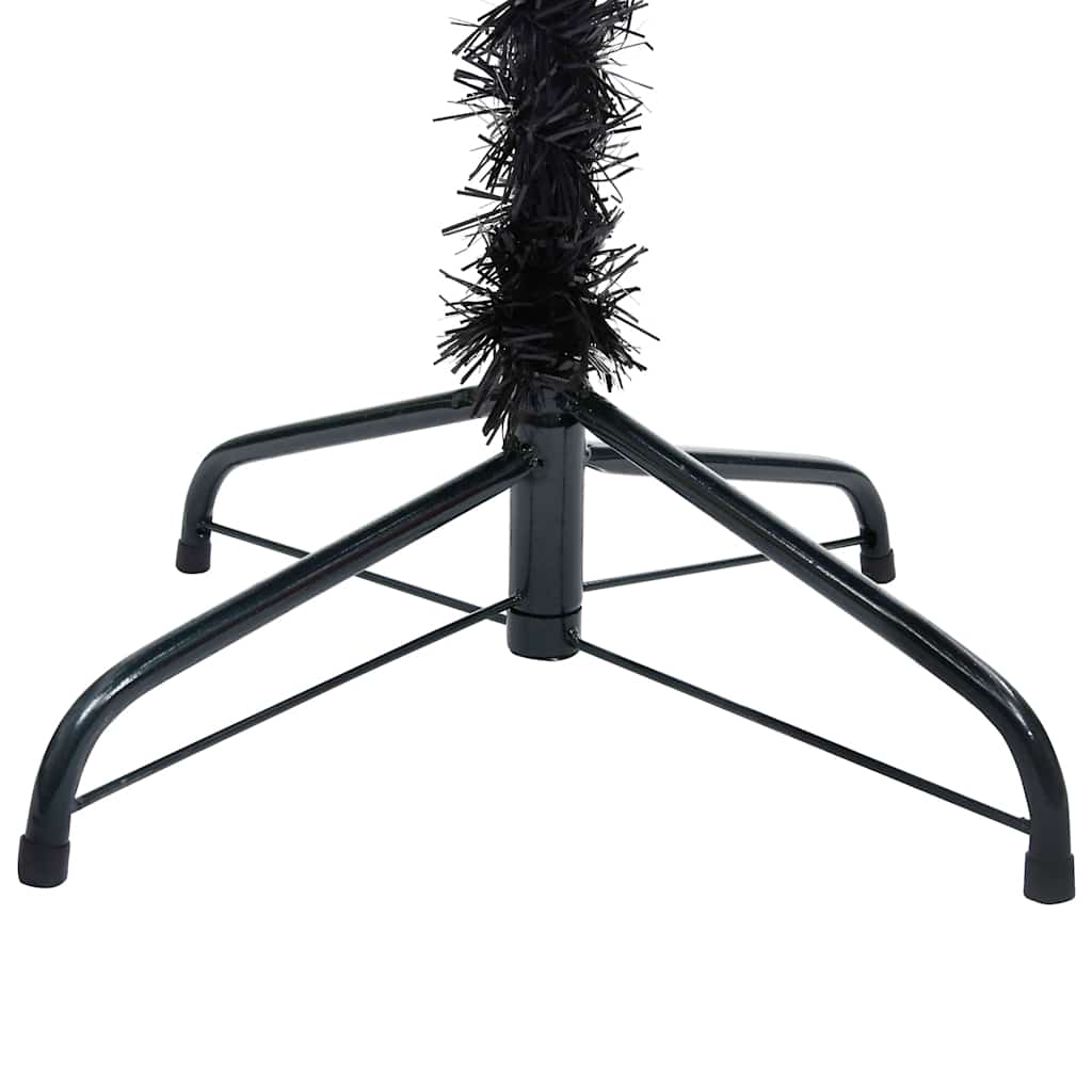 Árvore natal artificial pré-iluminada c/ bolas PVC preto