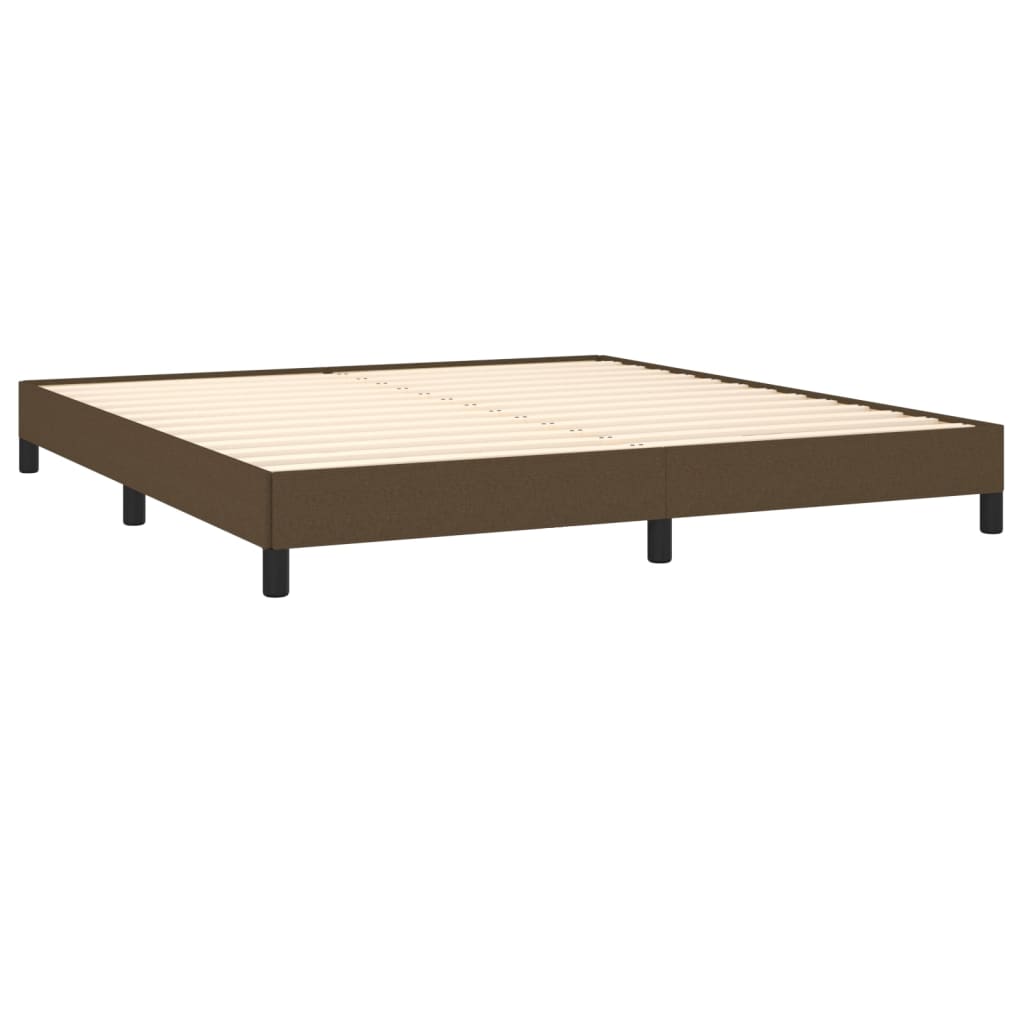 Estrutura de cama sem colchão 160x200 cm tecido castanho-escuro
